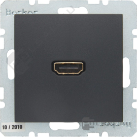 Розетка HDMI с прямым гнездом
B.3,  B.7,   цвет - антрацит матовый,  пластмасса,  3315421606,  33 1542 16 06,  Berker
 - PULSAL.RU