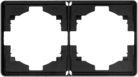 Рамка Round 
Miele Round,  2 поста,   цвет - оникс,  горизонтальная,  пластмасса,  KR-78-0752-3,  Kranz
 - PULSAL.RU
