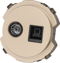 Розетка оконечная TV+RJ45 Cat.5 (UTP)
Байкал,  телевизионная (TV),  одинарная,   цвет - шампань,  пластмасса,  SQ1819-0519,  TDM
 - PULSAL.RU